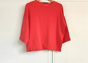 Sweter oversize Mango Violeta koralowy bawełniany S XL 42 plus size bawełna