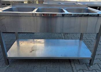 Zlew 3 Komorowy z Półką - 140/70/85 cm - M.1837 N