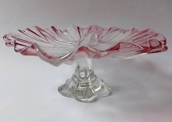 szklana patera Walther Glas Sylvia Satin Rose vintage