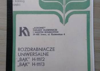 rozdrabniacz BĄK H-111/2 H-111/3 instrukcja i katalog