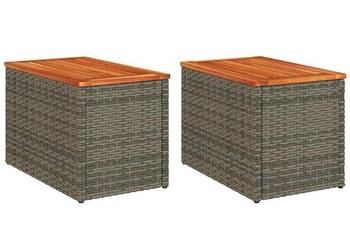 vidaXL Stoliki ogrodowe, 2 szt., szare, 55x34x37 cm(SKU:366131)