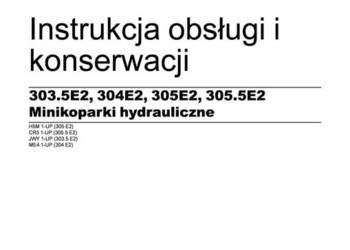 CATERPILLAR 303,5E2, 304E2,   305E2, 305,5E2 DTR Instrukcja obsługi