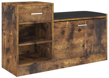 Ławka z miejscem na buty przydymiony dąb 945x31x57 cm WM-326749