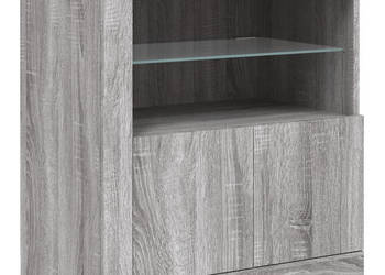 Szafka z oświetleniem LED szary dąb sonoma 605x37x67 cm WM-836621