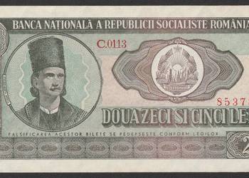 banknot Rumunia 25 lei 1966 - C.0113 - stan bankowy UNC