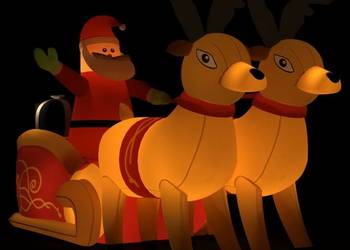 vidaXL Dmuchana ozdoba świąteczna – Mikołaj i renifery z LED(SKU:345330)