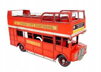 Metalowy pojazd - Autobus piętrowy czerwony London