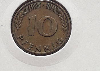 10 Fenigów RFN 1950 r. men F - nr 1