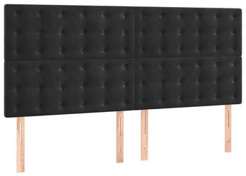 Zagłówki do łóżka 4 szt. czarne 90x5x78/88 cm aksamit WM-3116828