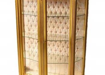 Duża Piękna Witryna 100% Drewno - GIĘTE SZYBY Gablota Serwantka