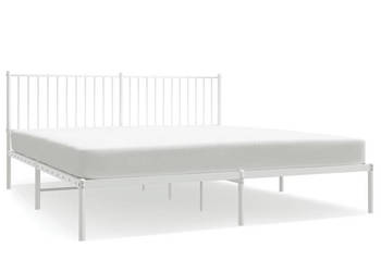 Łóżko Metalowe Białe Rama Łóżka Ze Stelażem Biała 183x213 cm WM-350936