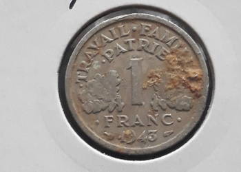 1 Frank Francja 1943 r. 1 Frank Francja 1943 r.