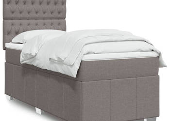 Łóżko kontynentalne z materacem taupe tkanina 80x200 cm WM-3291506