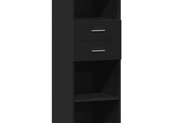 Wysoka szafka czarna 40x425x124 cm materiał drewnopochodny WM-846160