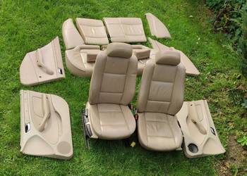 Fotele kanapa skóra beż sedan bmw e46 części lampy błotnik maska podłokietn