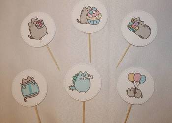 Pikery na urodziny przyjęcie dla dzieci szary kot Pusheen