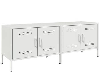 Szafki pod telewizor 2 szt. białe 68x39x505 cm stalowe WM-842945