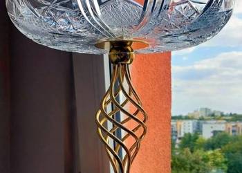 Piękna, duża, patera, kryształowa.