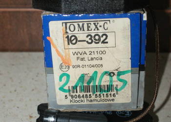 10-392 - TOMEX brakes - KLOCKI HAMULC. FIAT TIPO, TEMPRA 88-