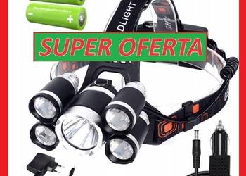 MOCNA LATARKA CZOŁOWA 5x LED CREE XM-L T6 CZOŁÓWKA