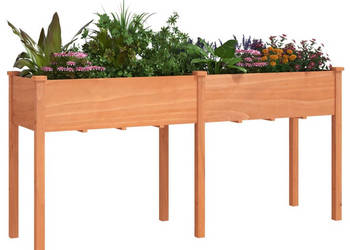 Kwietnik z wyściółką brązowy 161x45x76 cm drewno jodłowe WM-364237