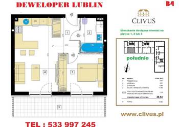 Oferta sprzedaży mieszkania Lublin 38.94m2 2-pokojowe