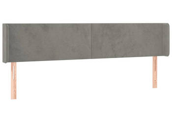 Zagłówek do łóżka z LED jasnoszary 163x16x78/88 cm aksamit WM-3123010