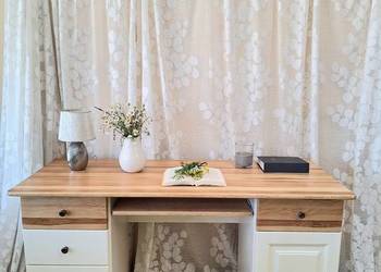 Piękne biurko drewniane sosnowe proste prowansalskie rustykalne DOWÓZ