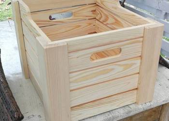 Skrzynka na winyle, pojemnik na drewno, donica.