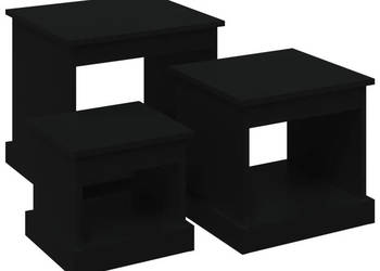 Stoliki kawowe wsuwane jeden pod drugi 3 szt. czarne WM-816489