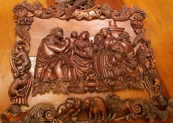 Rzeźba figura drewno Święta Rodzina Trzej Królowie 1850rok