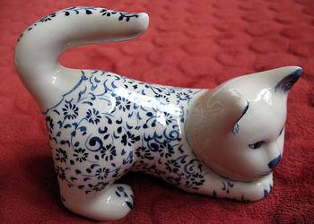 Kot - bliskowschodnia figurka ręcznie robiona - ceramika - 11 x 13 x 7 cm