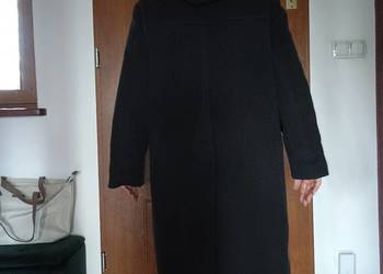 Kaszmirowy płaszcz czarny dlugi