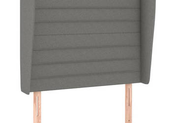 Zagłówek uszak ciemnoszary 93x23x118/128 cm tkanina WM-3118079