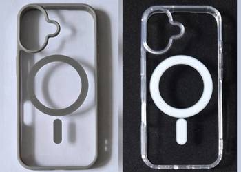 Etui/case klasyczne przezroczyste i szare z MagSafe na iPhone'a 17
