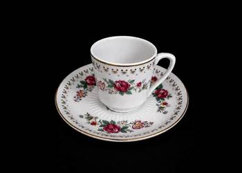 Porcelana chińska PRL – filiżanki do espresso demitasse wzór róża