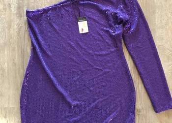 Fioletowa sukienka z cekinami Primark L