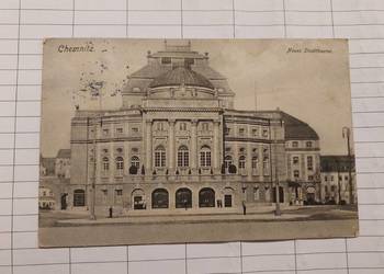 Stara pocztówka kartka pocztowa widokówka Chemnitz Teatr 1910r
