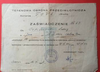 ( 1720 ) Zaświadczenie, Orkiszewski ( 1720 ) Zaświadczenie, Orkiszewski