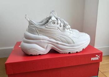 Białe sneakersy Puma Cilia Wedge 25 cm