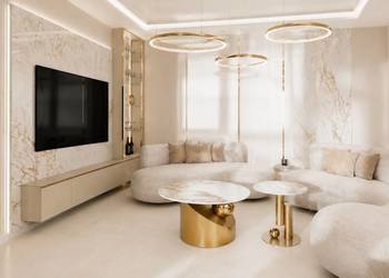 Nowoczesne złote stoliki kawowe okrągłe Glamour z marmurem stolik złoty