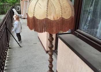 Stara 80 lat debowa lampa stojaca