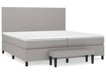 Łóżko kontynentalne z materacem jasnoszare tkanina 200x200 cm WM-3136461