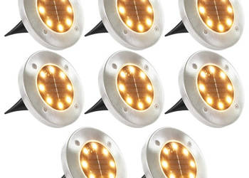 Solarne lampy gruntowe 8 szt. ciepłe białe LED WM-44417