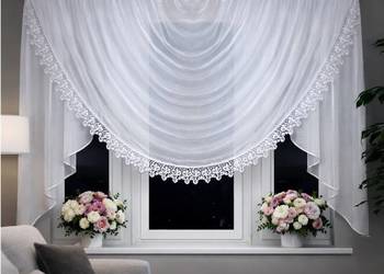 Firana szyta woda, firana z woalu kresz na karnisz 200-230 cm