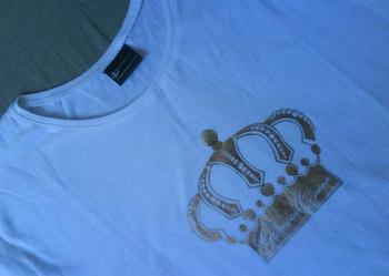 biała koszulka T-shirt damski z koroną S M