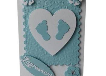 ZAPROSZENIA CHRZEST STOPKI W SERCU C6 BŁĘKIT