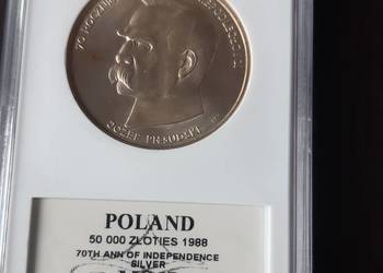 PRL - 50000 zł 1988 r J. PIŁSUDSKI  MS67