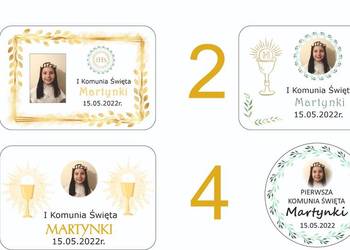 Naklejki Pierwsza Komunia Święta personalizowane zdjęcie