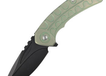 Nóż składany Bestech Buwaya Retro Green Titanium, Black Stonewashed M390 b…